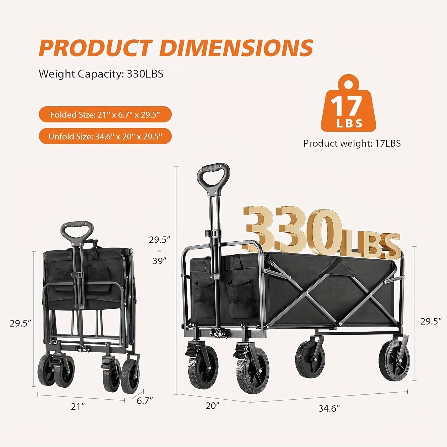 Heavy Duty Collapsible Wagon Cart