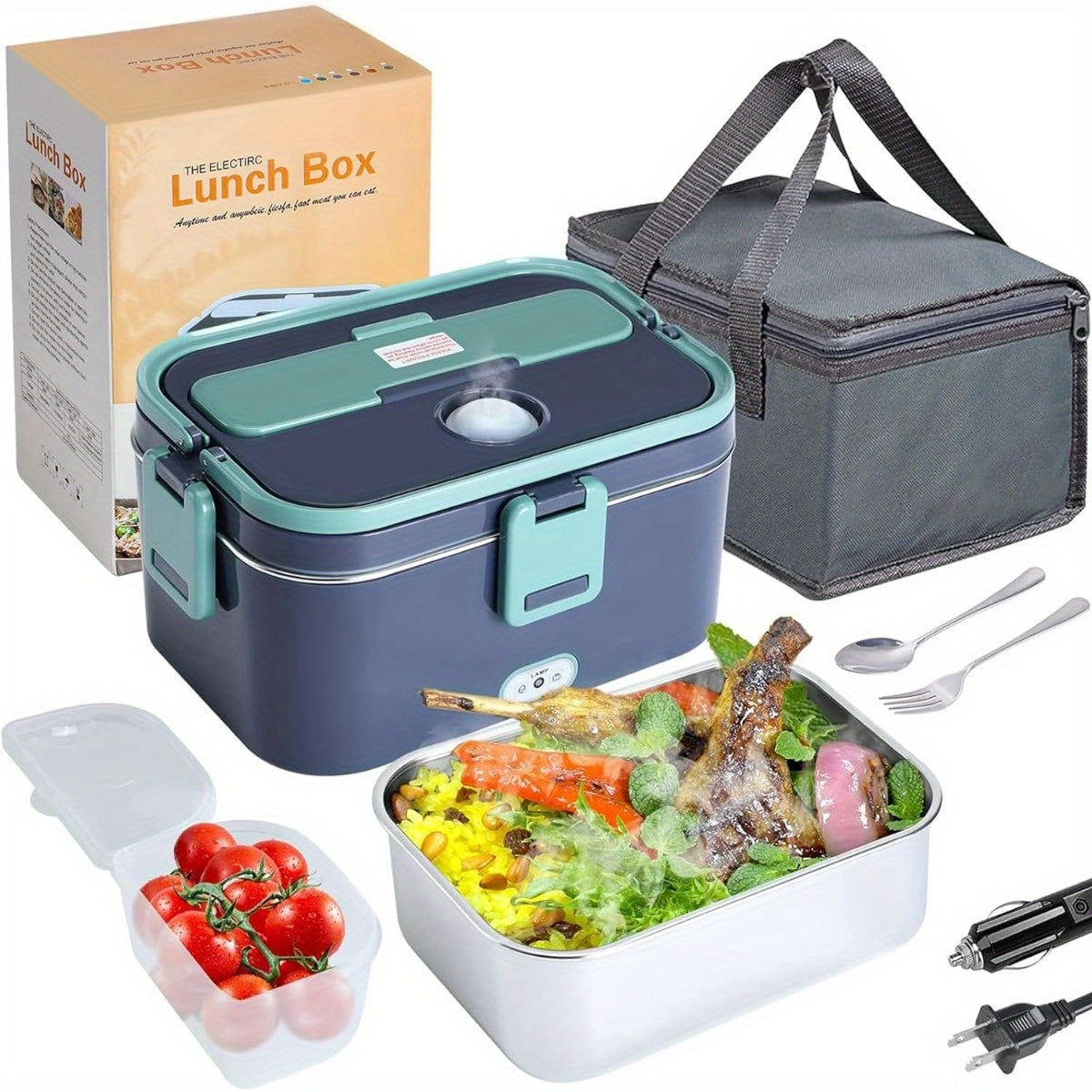 Portable Electric Lunch Box - 1.8L Food Warmer for Car/Truck/Home