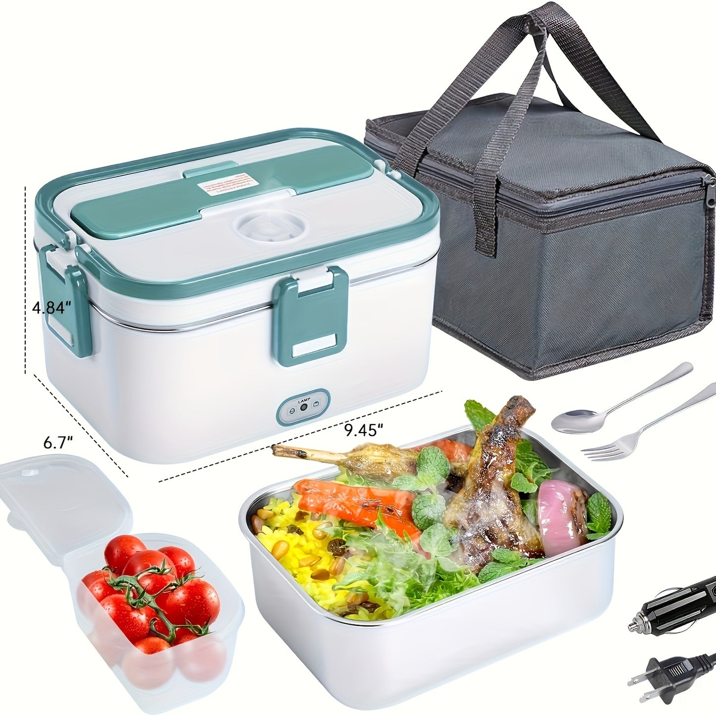 Portable Electric Lunch Box - 1.8L Food Warmer for Car/Truck/Home