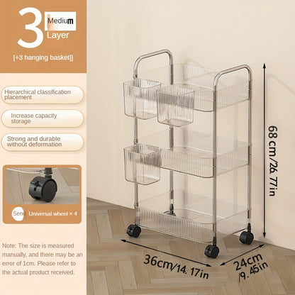 Multi-layer organizing rack with wheels