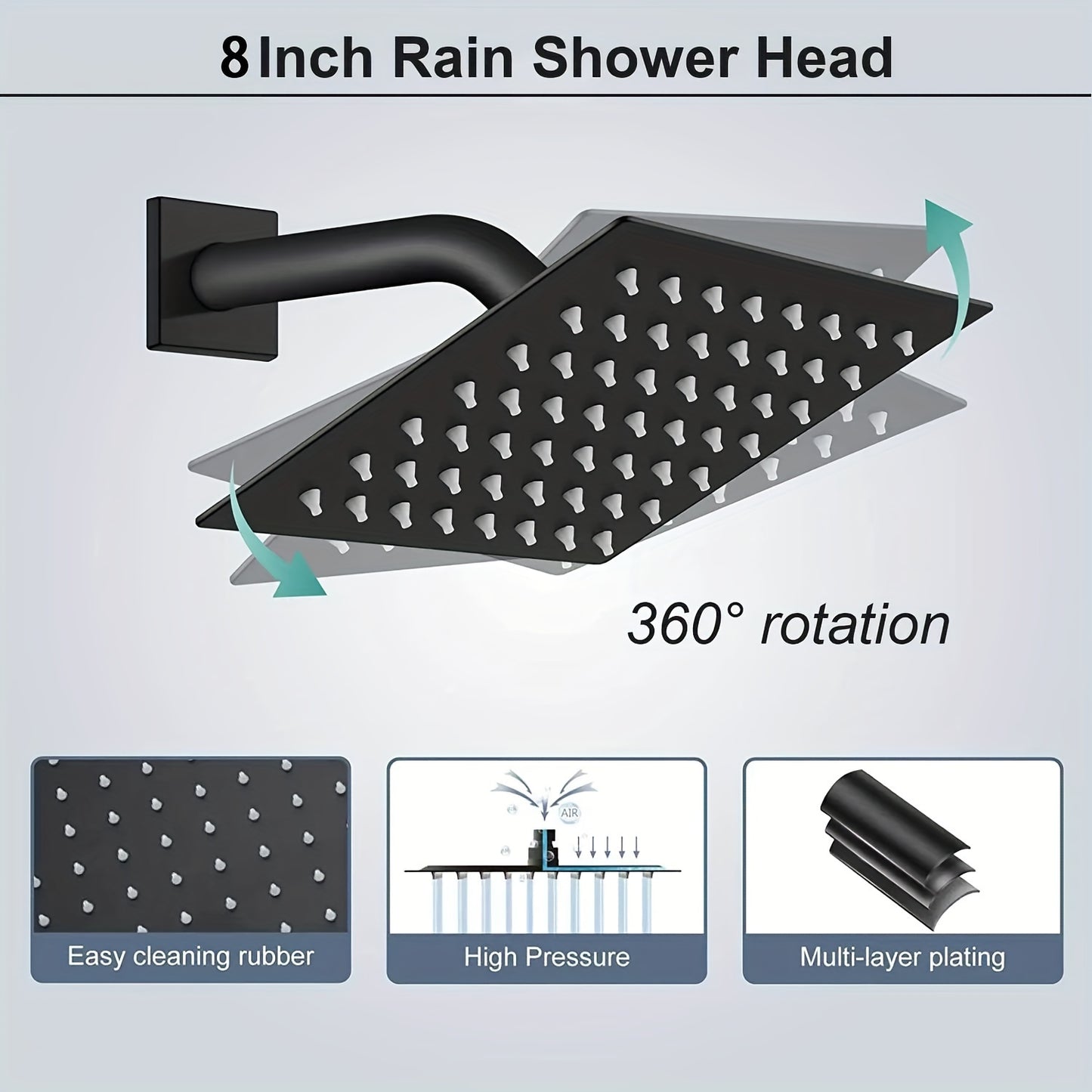 Luxury High Pressure Shower Head Combo Set