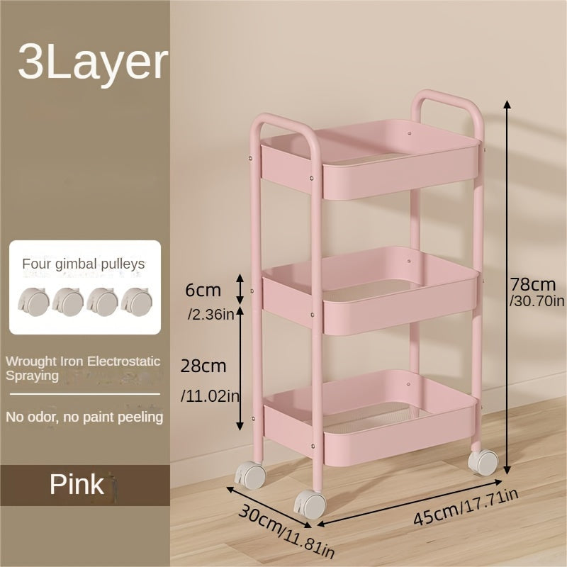 Multi-layer organizing rack with wheels