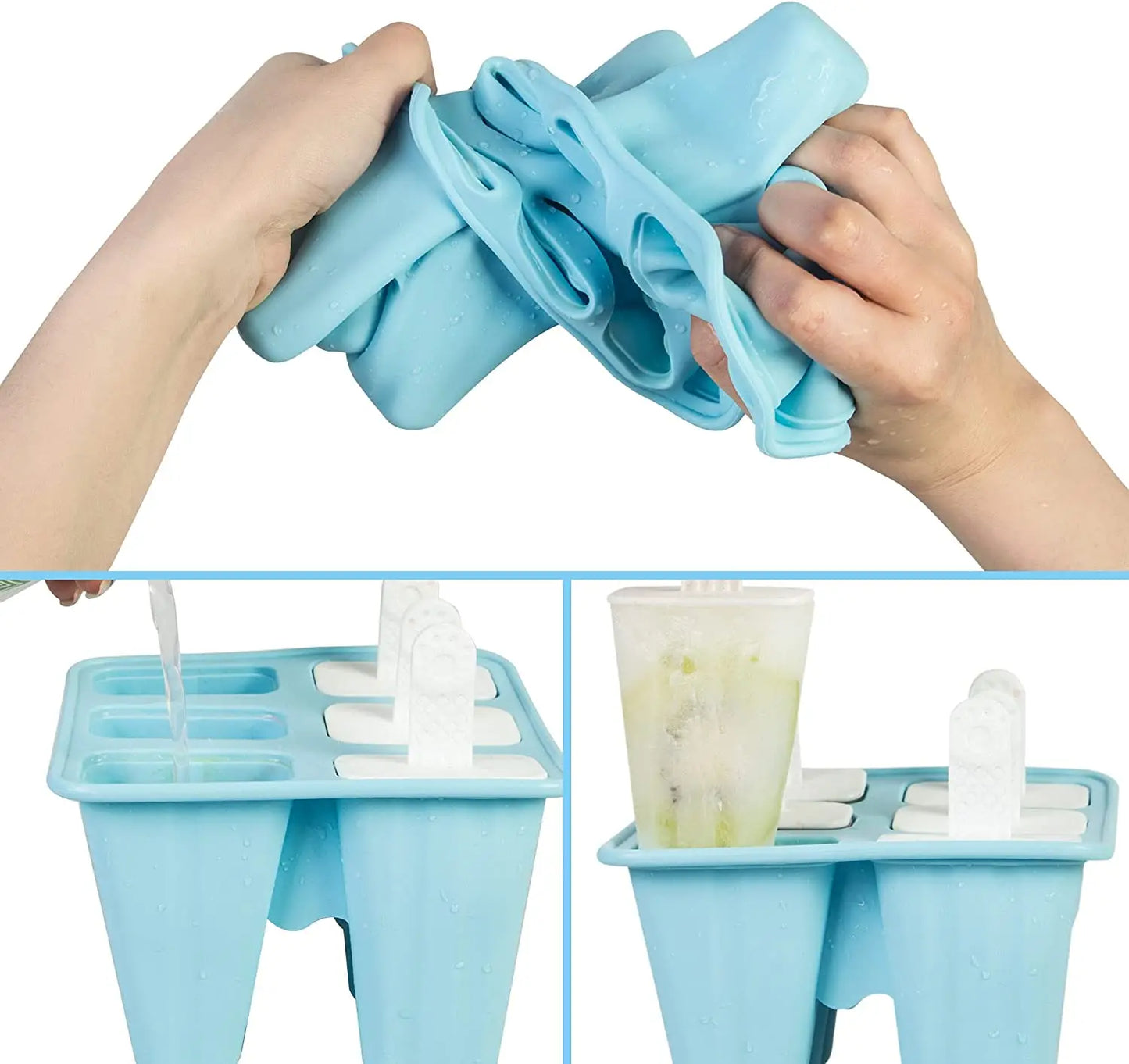 6-Piece BPA-Free Silicone Popsicle Molds