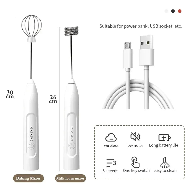 2-in-1 USB Electric Egg Beater & Mini Blender