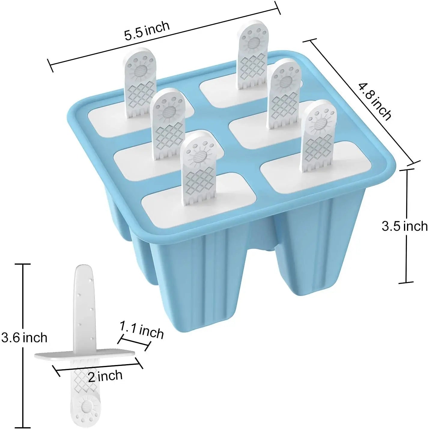 6-Piece BPA-Free Silicone Popsicle Molds