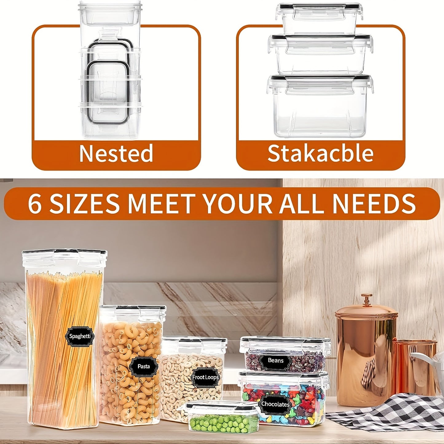 Skroam 36-Piece Airtight Food Storage Containers Set